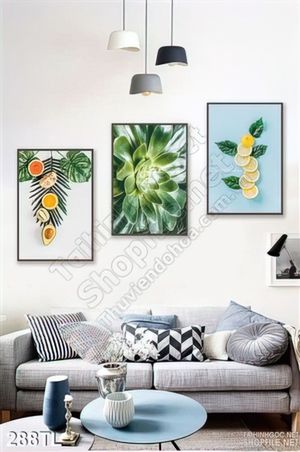 Tranh lụa quả cam trang trí đẹp