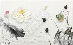Tranh 3D hoa Sen trang trí treo tường đẹp