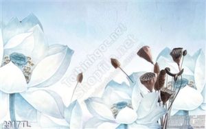 Tranh màu nước hoa Sen trang trí tường đẹp
