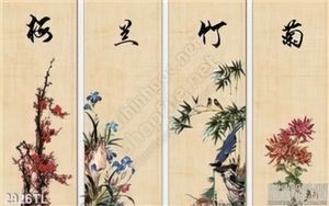 Tranh thư pháp tứ quý treo tường