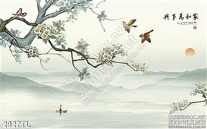 Tranh thư pháp màu nước màu xuân