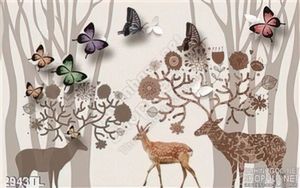 Tranh hươu trong rừng decor tường
