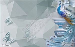 Tranh điêu khắc chim công trang trí tường