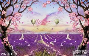Tranh hoa Lavender trang trí phòng ngủ