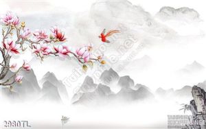 Tranh thư pháp hoa mộc lan đẹp nhất
