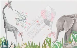 Tranh Voi trang trí trường mẫu giáo đẹp