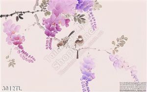 Tranh màu nước hoa tử đằng đẹp