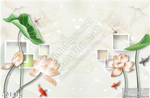 Tranh 3d hoa sen trang trí tường
