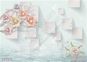 Tranh 3D hoa trang trí phòng ngủ