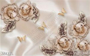 Tranh lụa 3D hoa hồng trang trí tường đẹp