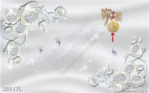 Tranh lụa 3D hoa trang trí tường đẹp