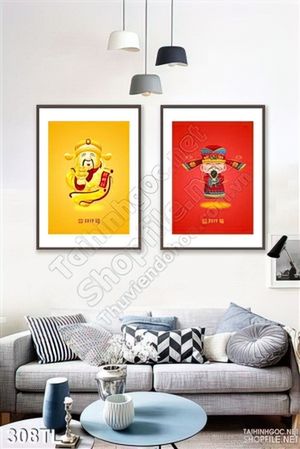 Tranh lụa thần tài kim tiền