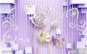Tranh lụa 3D hoa Sen trang trí tường đẹp