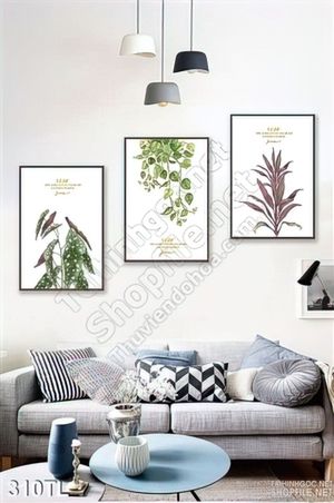 Tranh lụa 3D lá cây trang trí