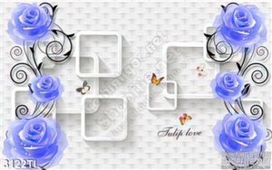 Tranh 3D hoa hồng trang trí tường đẹp