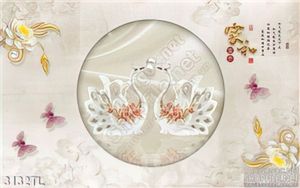 Tranh đôi chim thiên nga trang trí phòng ngủ đẹp