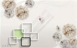 Tranh 3D hoa trang trí dán tường đẹp