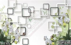 Tranh 3D hoa lan trang trí phòng  khách đẹp