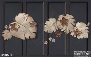 Tranh điêu khắc lá trang trí tường đẹp