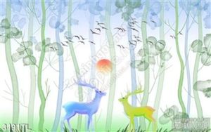 Tranh hươu trang trí tường đẹp