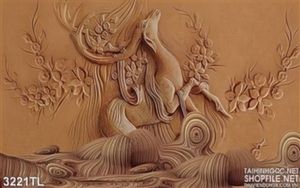 Tranh tường điêu khắc hình hươu trang trí tường đẹp