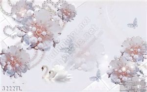 Tranh 3D thiên nga trang trí tường đẹp