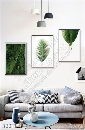 Tranh lụa 3D lá cây đẹp