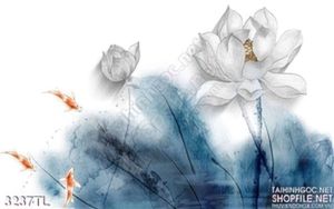 Tranh màu nước hoa Sen trang trí tường đẹp nhất