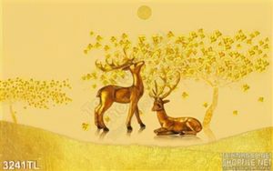 Tranh đôi hươu vàng phong thủy đẹp nhất