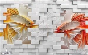 Tranh 3D cá beta trang trí tường