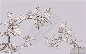 Tranh hoa đào chim én dán tường đẹp nhất