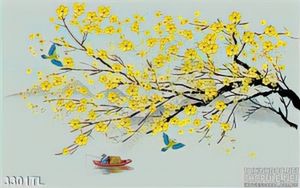 Tranh hoa mai trang trí tường đẹp