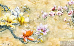 Tranh 3D hoa mộc lan in gạch chất lượng cao