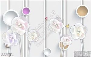 Tranh 3D hoa nghệ thuật trang trí dán tường