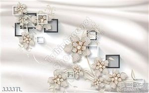 Tranh lụa 3D hoa ngọc trang trí tường đẹp