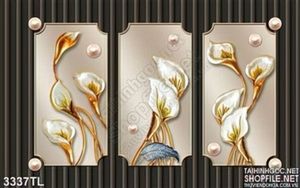 Tranh 3D điêu khắc hoa Vân môn trang trí tường