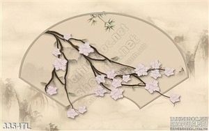 Tranh 3D hoa đào in gạch chất lượng cao