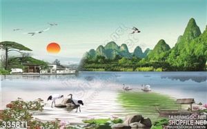 Tranh thư pháp thác nước phong thủy đẹp nhất