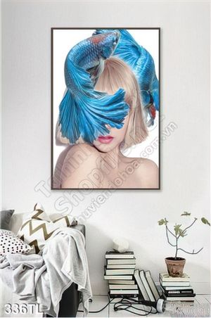 Tranh lụa tạo kiểu tóc treo tường đẹp