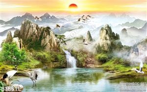 Tranh phong thủy thác nước trang trí đẹp
