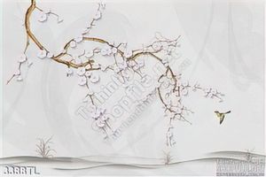 Tranh 3D hoa đào in gạch đẹp nhất