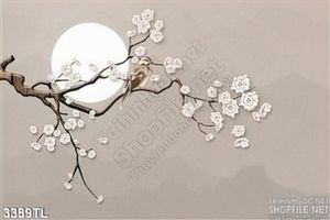 Tranh 3D hoa đào trang trí đẹp