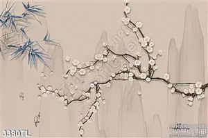 Tranh 3D hoa đào trang trí tường đẹp