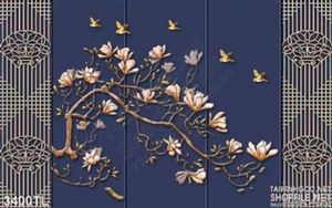 Tranh 3D hoa ngọc lan trang trí tường đẹp