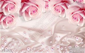 Tranh lụa 3D hoa hồng ngọc trai đẹp nhất