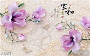 Tranh 3D hoa bằng vàng trang trí phòng ngủ