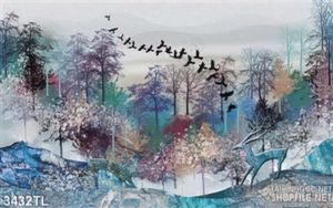 Tranh sơn dầu rừng cây trang trí treo tường