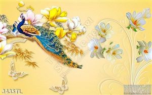 Tranh chim công và hoa nghệ thuật trang trí tường