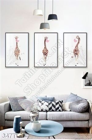 Tranh lụa 3D hươu nai treo tường đẹp
