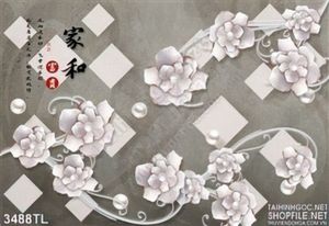 Tranh 3D hoa gỉa ngọc trang trí phòng ngủ